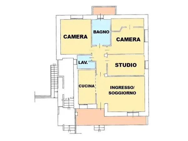 Planimetria della zona appartamento.