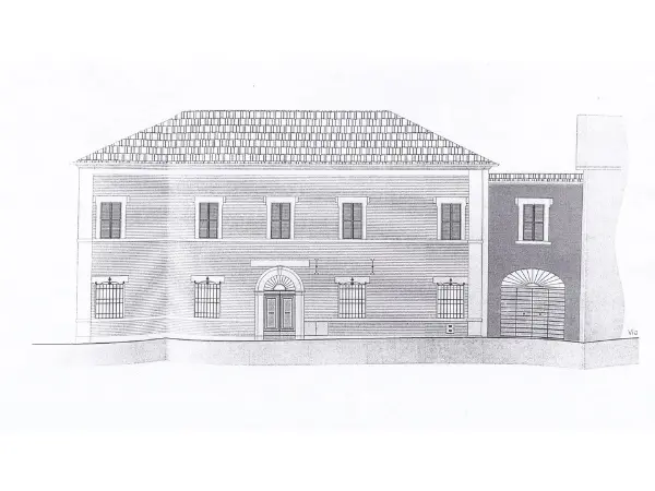 Disegno degli esterni della palazzina.