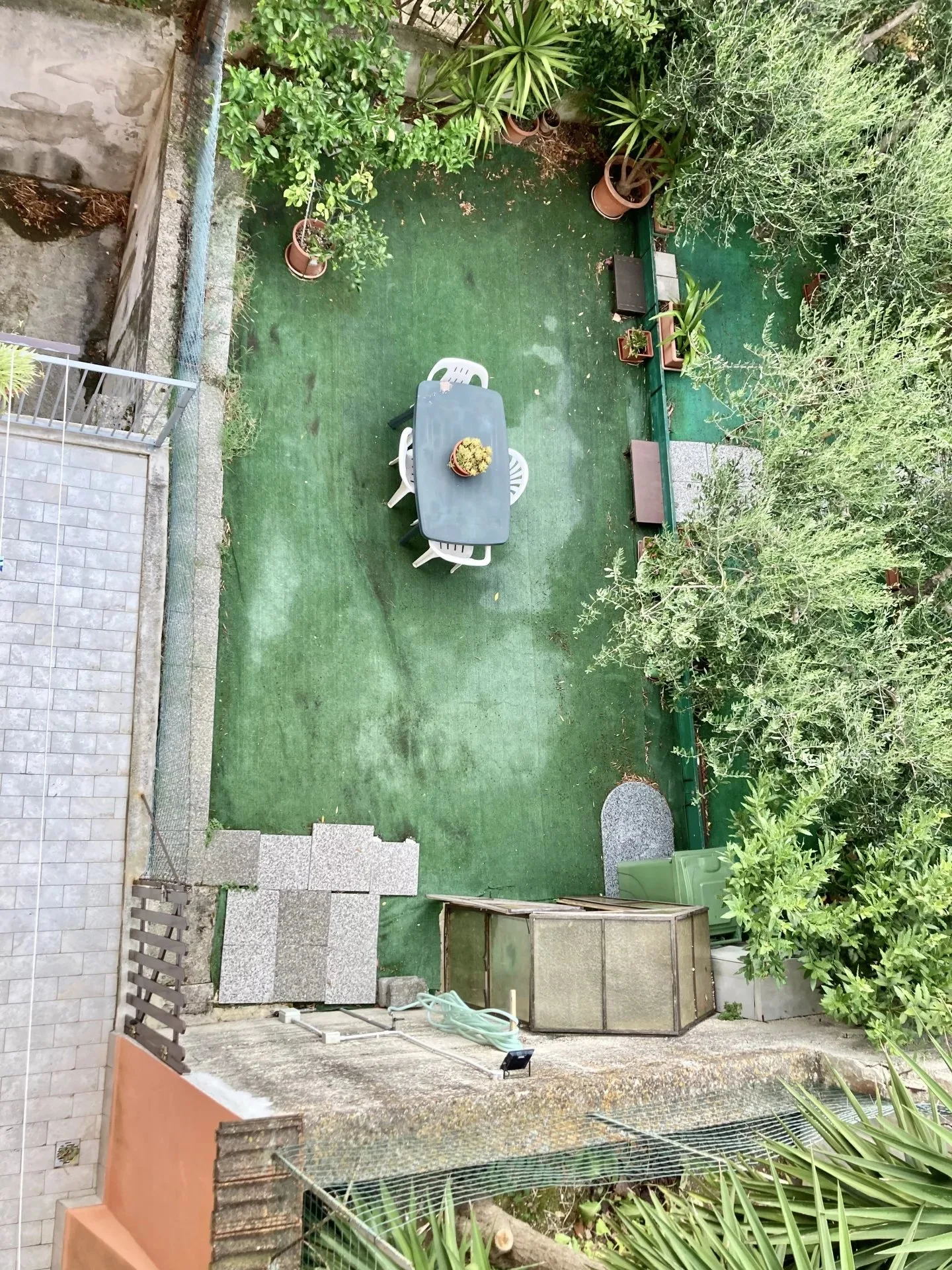 Vista aerea del giardino dell'appartamento in vendita a Montemarciano